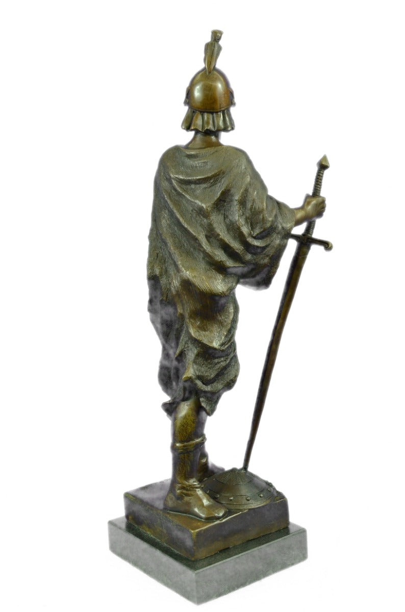 Signed Picault 18" Roman Warrior Soldier Museum Quality Bronze Sculpture Gift