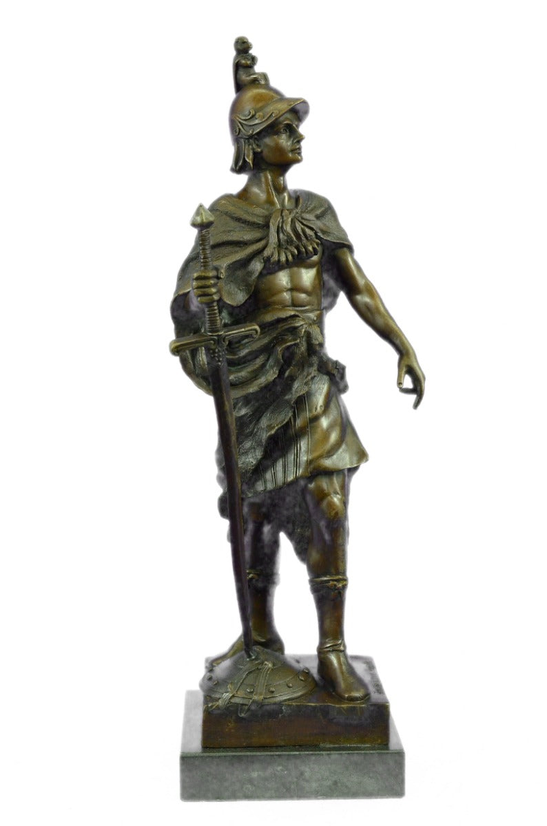 Signed Picault 18" Roman Warrior Soldier Museum Quality Bronze Sculpture Gift