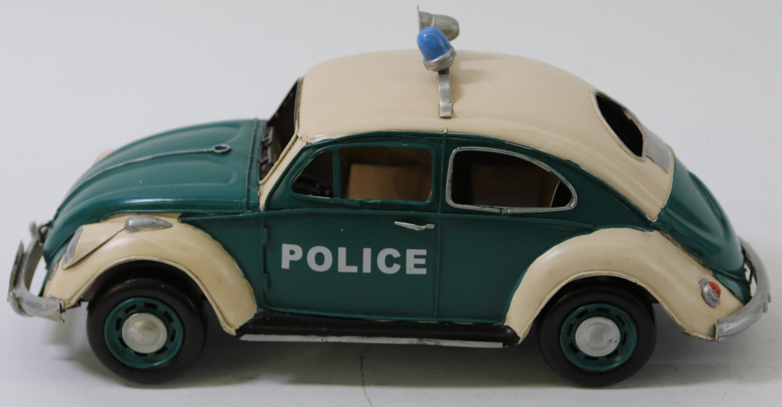 13" European 1967 Volkswagen Classical Beetle Police Car 1:12 Diecast Model Toy