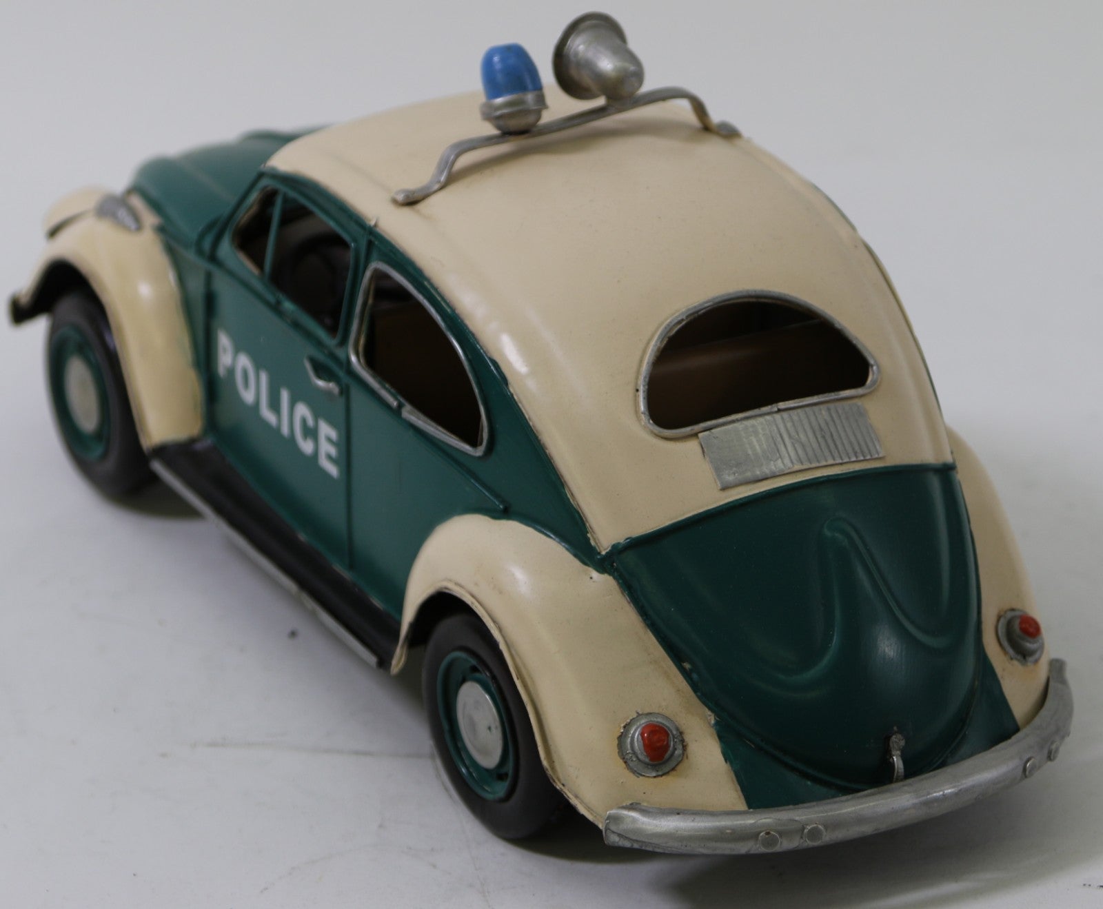 13" European 1967 Volkswagen Classical Beetle Police Car 1:12 Diecast Model Toy