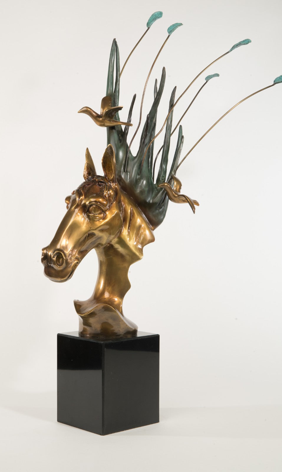 Collector Edition Home Office Decoration  Show piece Horses Bust Bronze Sculpture