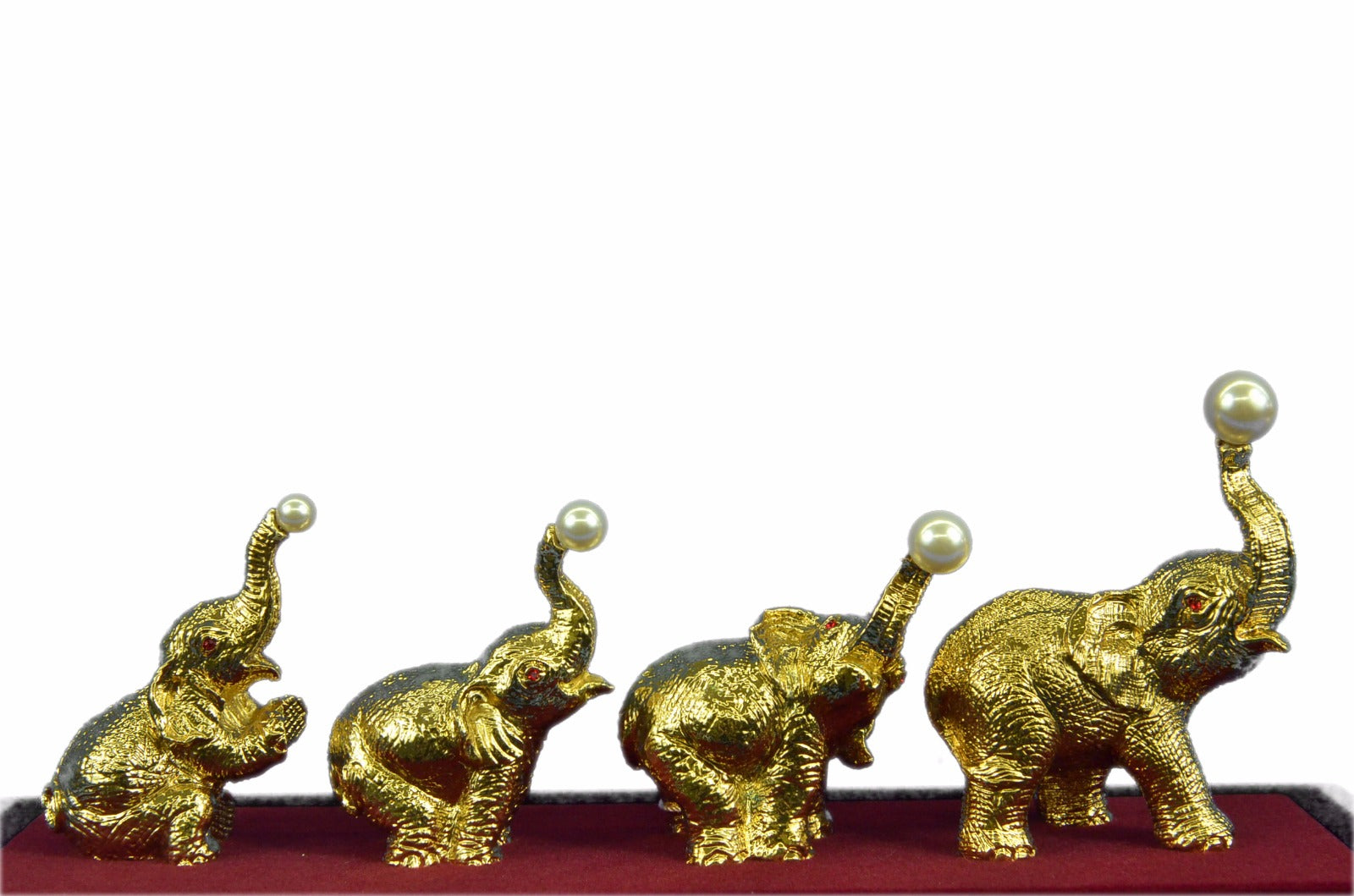 Indian Elephant Colored Crystals 24K Gold Jewelry Hot Cast Masterpiece Sale Gift