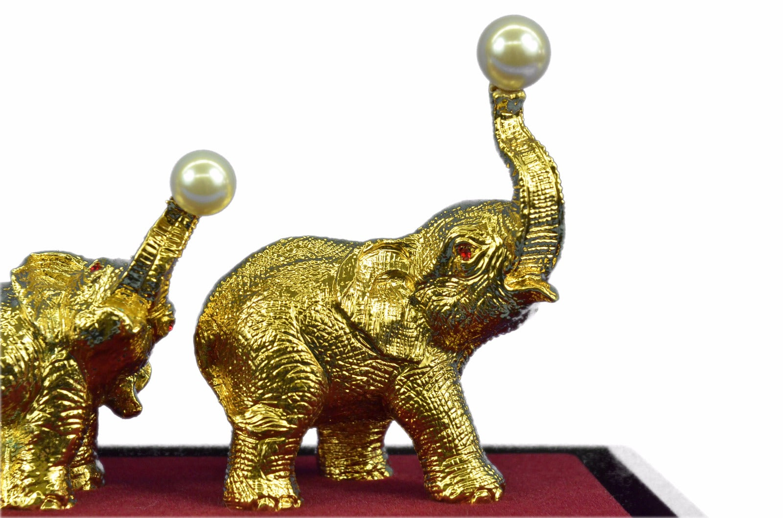 Indian Elephant Colored Crystals 24K Gold Jewelry Hot Cast Masterpiece Sale Gift