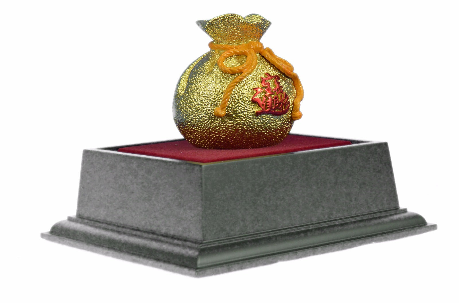 Collectible Great Gift Idea Money Bag 24K Gold Bronze Sculpture Figurine Hotcast