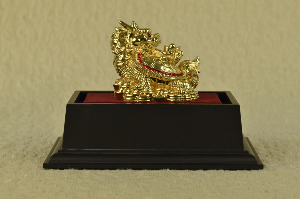 Handcrafted bronze sculpture SALE Chines Ruby With Plated Gold 24K Art Mythical