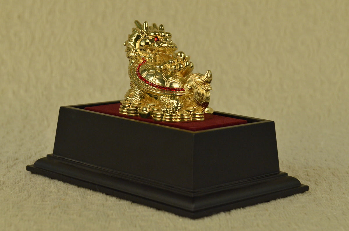 Handcrafted bronze sculpture SALE Chines Ruby With Plated Gold 24K Art Mythical