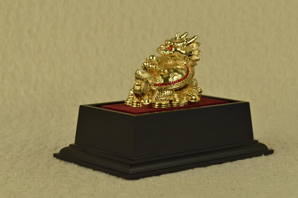 Handcrafted bronze sculpture SALE Chines Ruby With Plated Gold 24K Art Mythical