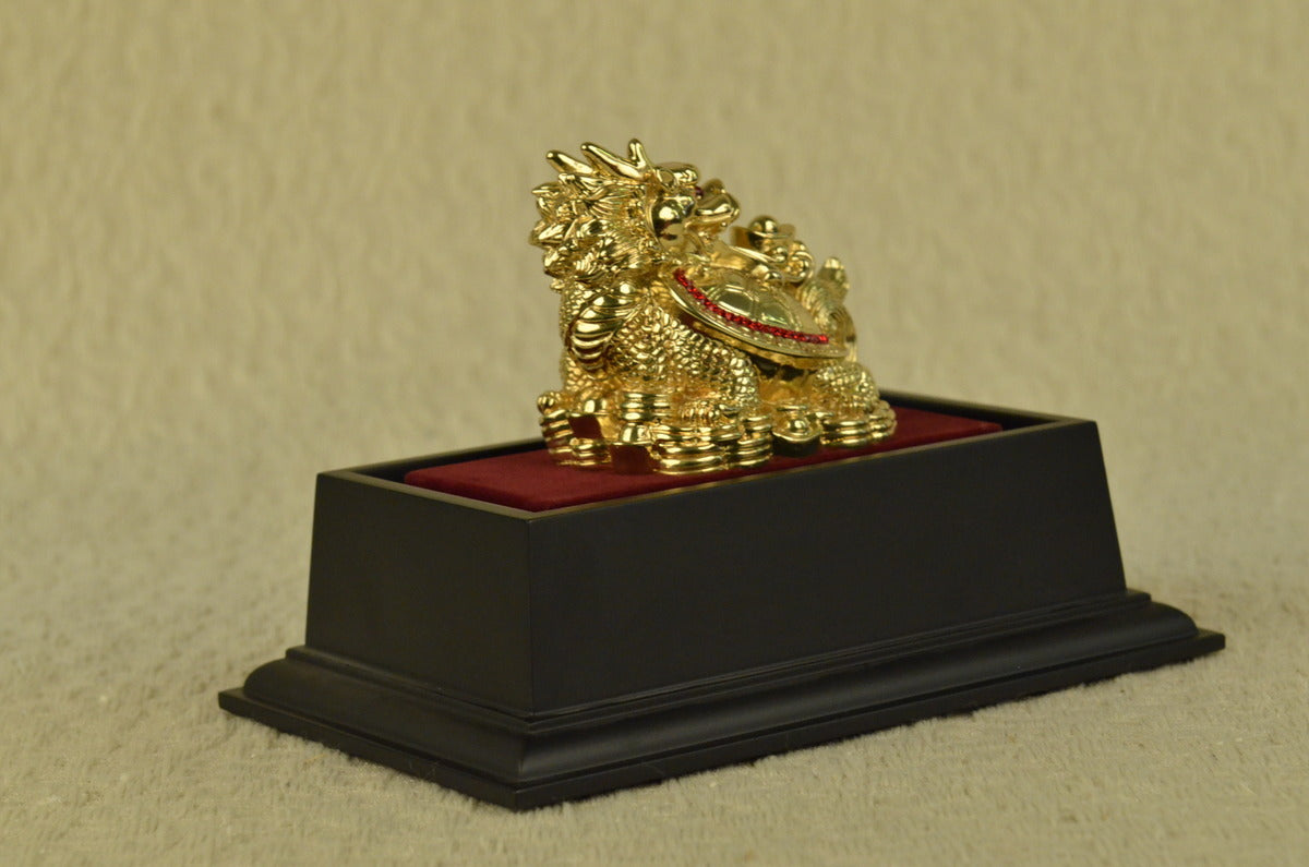 Handcrafted bronze sculpture SALE Chines Ruby With Plated Gold 24K Art Mythical