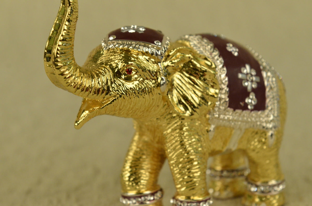 Handcrafted bronze sculpture SALE Work Hand Gilt Gold Plated 24K With Elephant