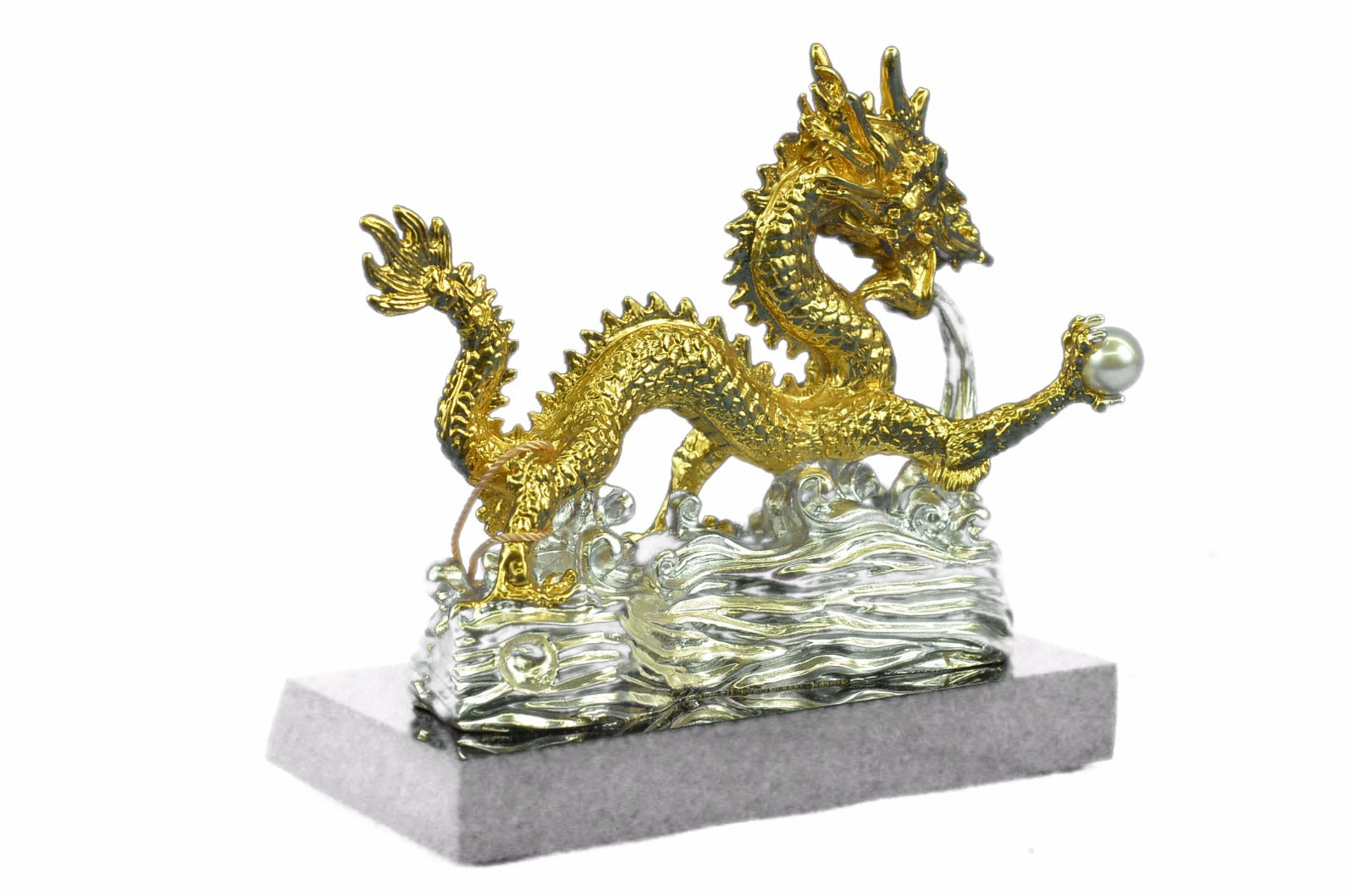 Chinese Pure Bronze Animals Sculpture Feng Shui Dragon Pearl Ruyi Statue Figure