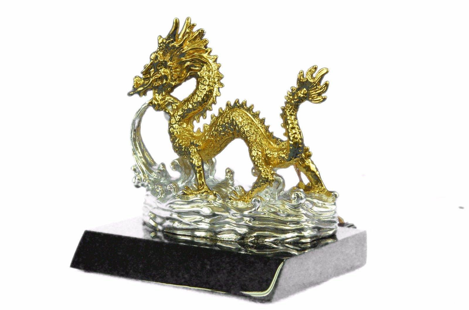 Chinese Pure Bronze Animals Sculpture Feng Shui Dragon Pearl Ruyi Statue Figure