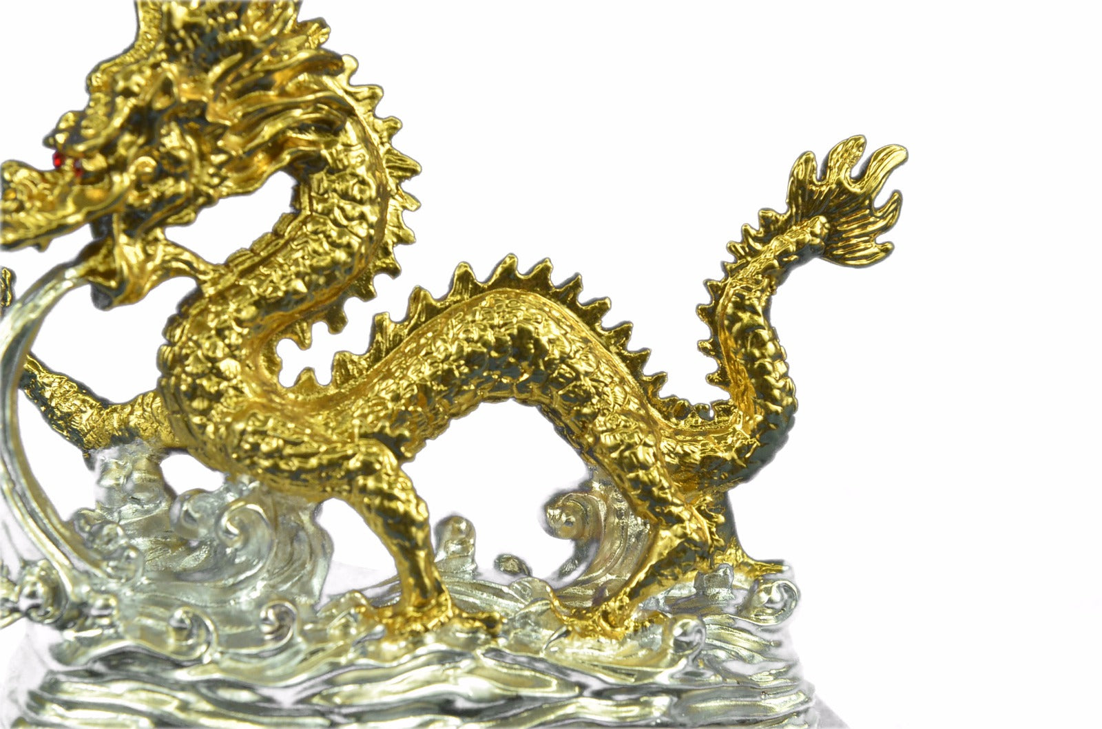 Chinese Pure Bronze Animals Sculpture Feng Shui Dragon Pearl Ruyi Statue Figure