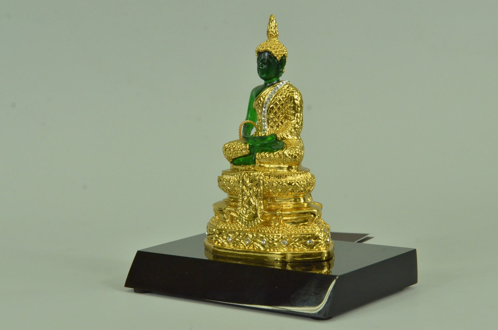 Hot Cast 24K Gold Plated with Stones Buddha Bronze Classic Artwork Figurine SALE