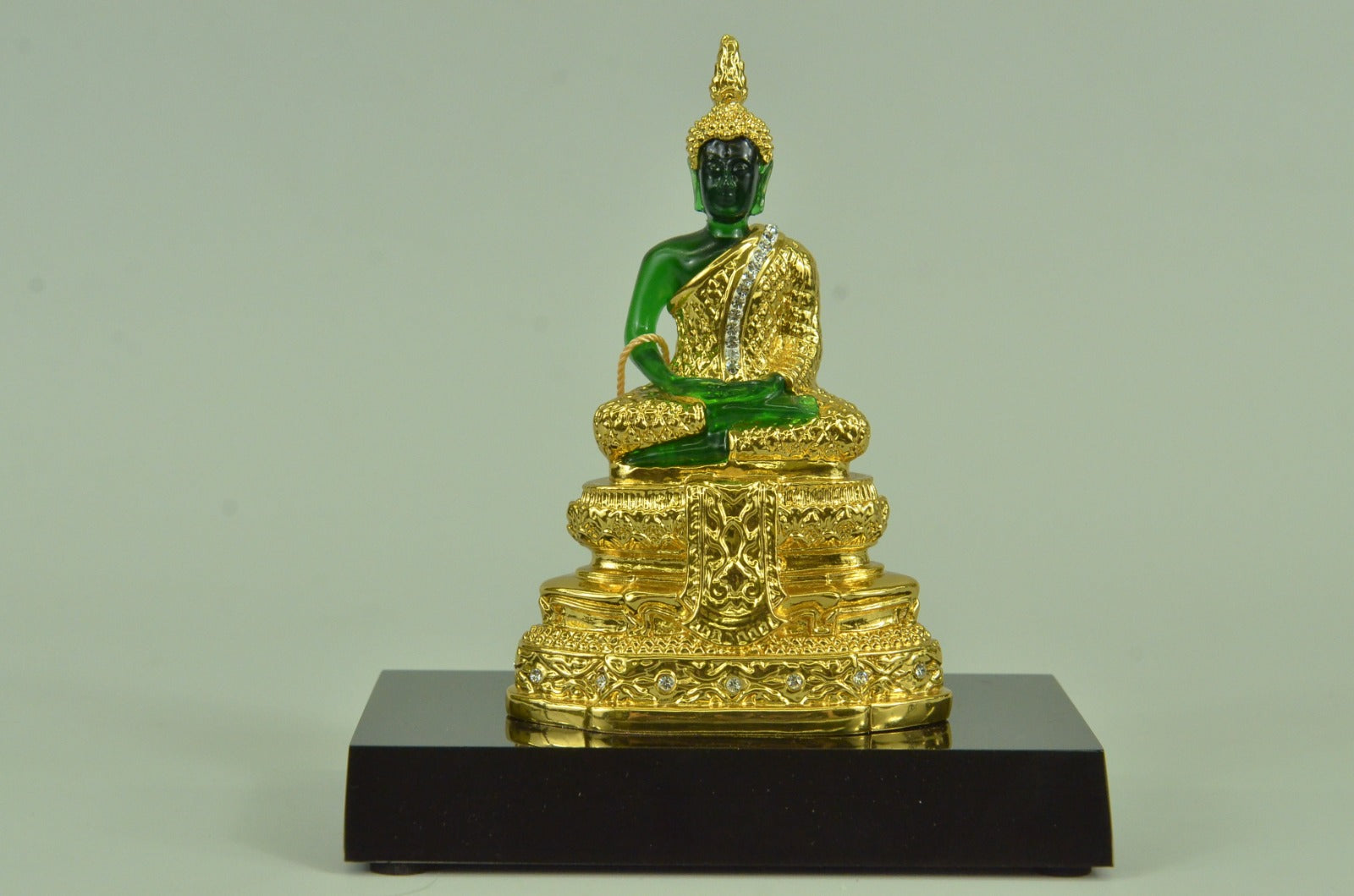 Hot Cast 24K Gold Plated with Stones Buddha Bronze Classic Artwork Figurine SALE