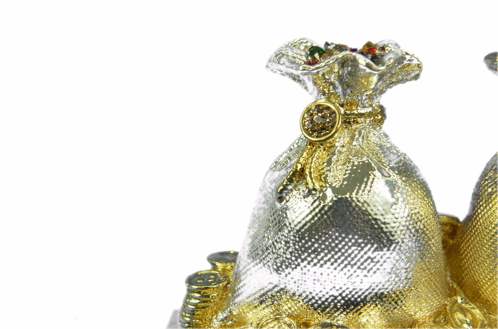 Hot Cast 24K Handcrafted Sacks of Money Wealth Power Figurine Bronze Decoration