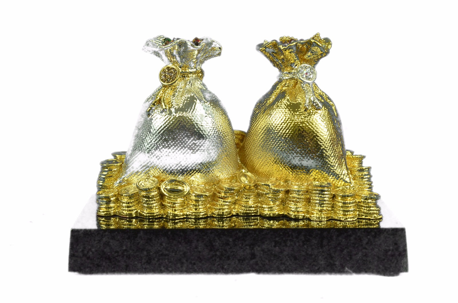 Hot Cast 24K Handcrafted Sacks of Money Wealth Power Figurine Bronze Decoration