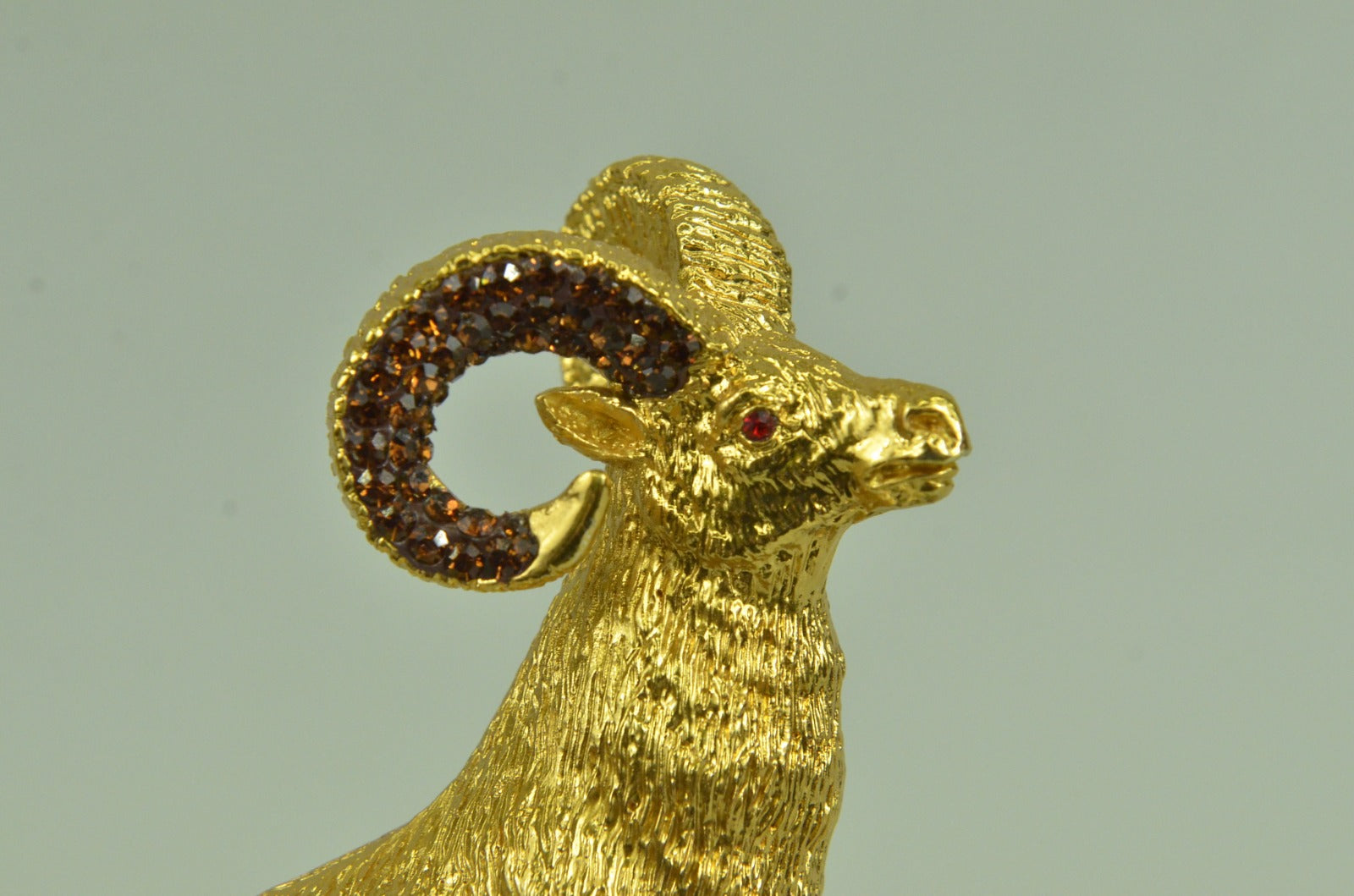 Bronze Brass Metal Shaggy Sheep or Ram Sculpture Statue -24K Gold Patina! Gift