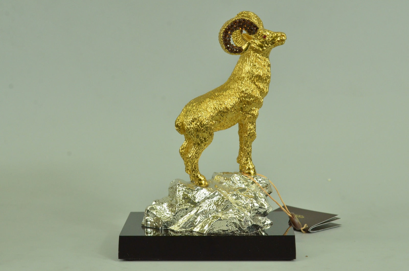 Bronze Brass Metal Shaggy Sheep or Ram Sculpture Statue -24K Gold Patina! Gift