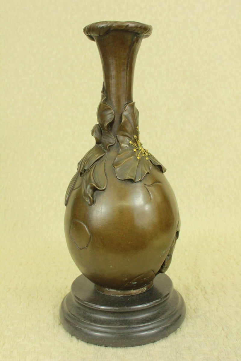 Handcrafted bronze sculpture SALE Base Marble Urn Vase Figural Cast Hot Signed