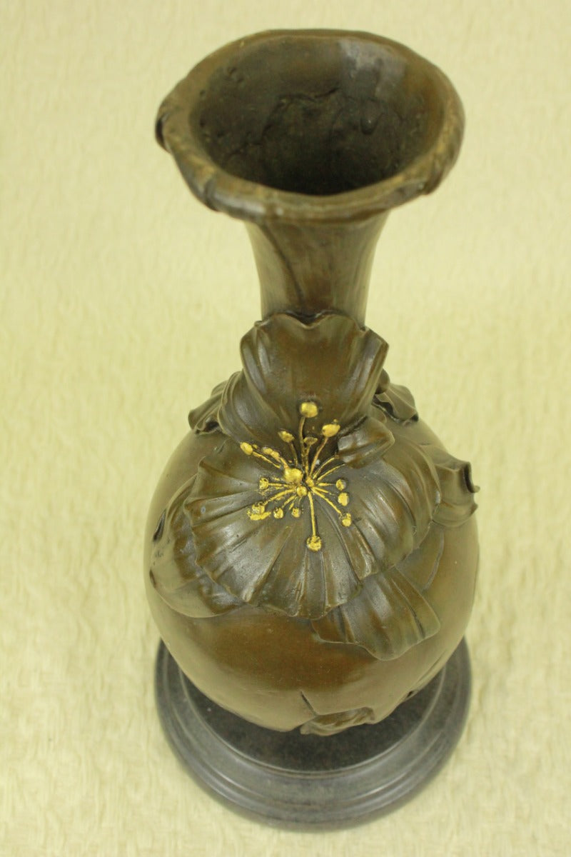 Handcrafted bronze sculpture SALE Base Marble Urn Vase Figural Cast Hot Signed