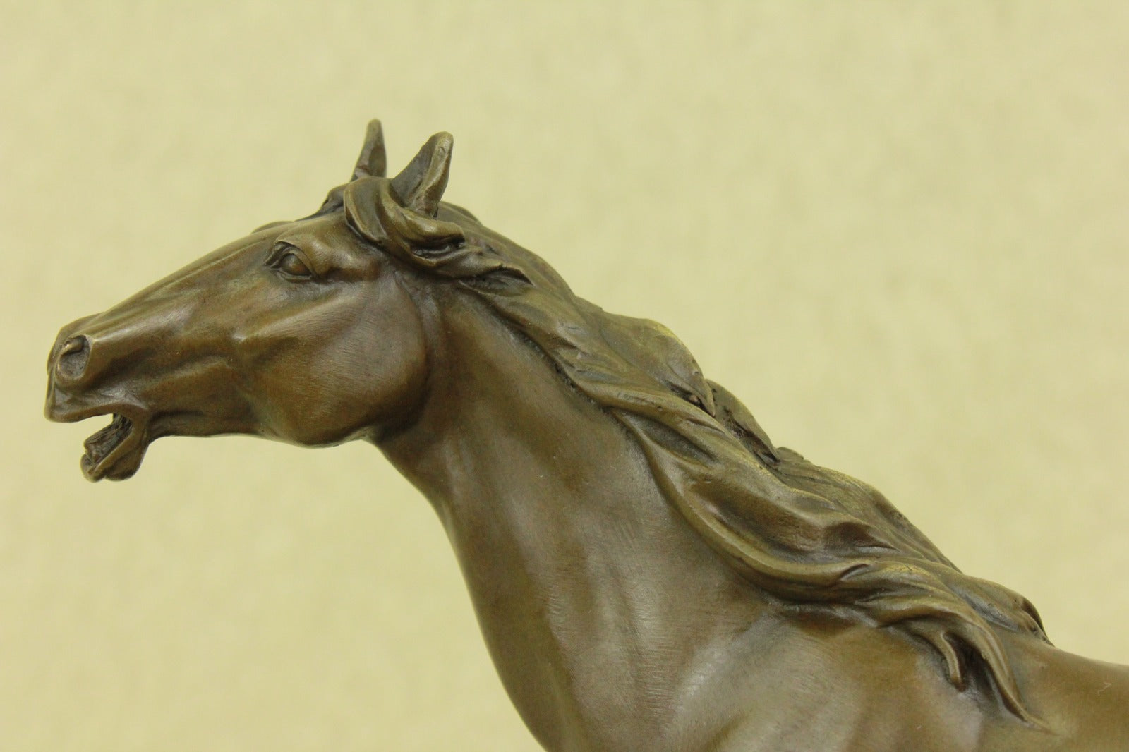 Signed P.J Mene Loving Horse Bronze Sculpture Marble Base Statue Figurine Sale