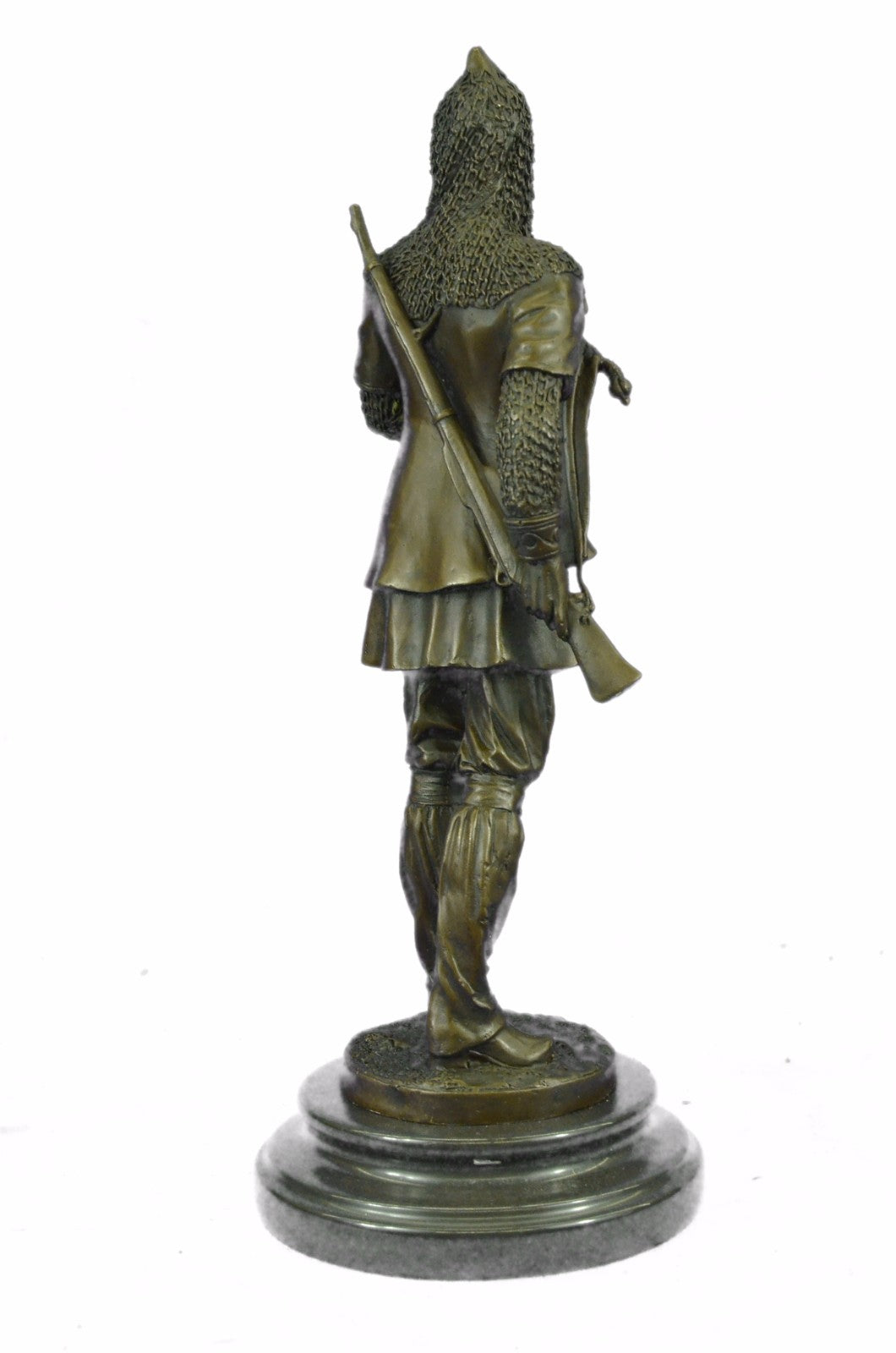 Hand Made Hot Cast Turkish/Persian Prince with Dagger and Rifle Gun Bronze Statu