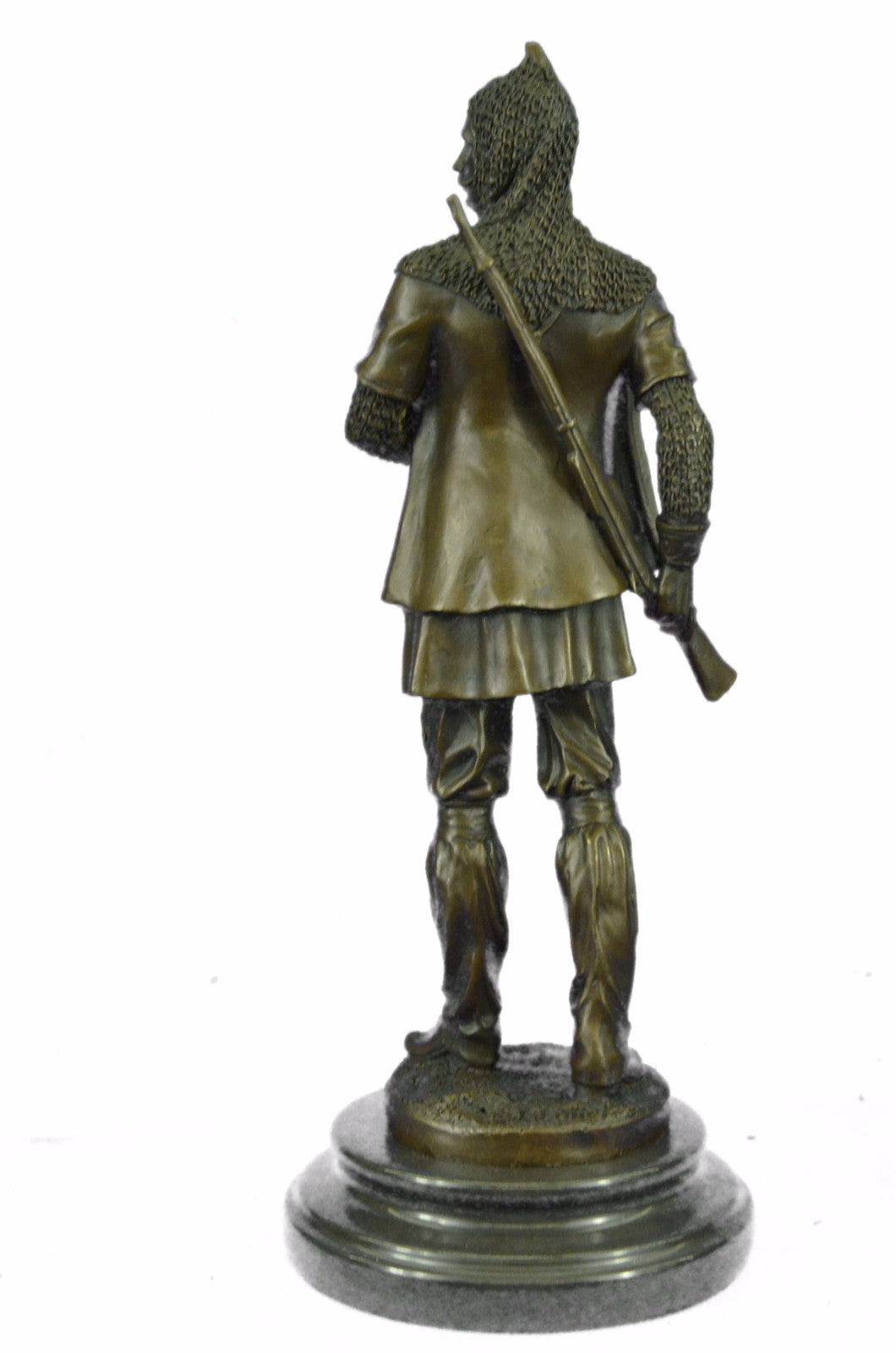 Hand Made Hot Cast Turkish/Persian Prince with Dagger and Rifle Gun Bronze Statu