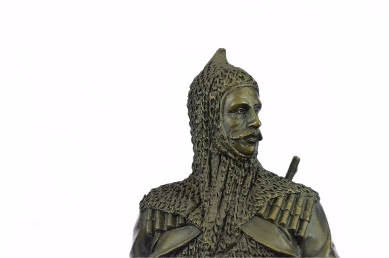 Hand Made Hot Cast Turkish/Persian Prince with Dagger and Rifle Gun Bronze Statu