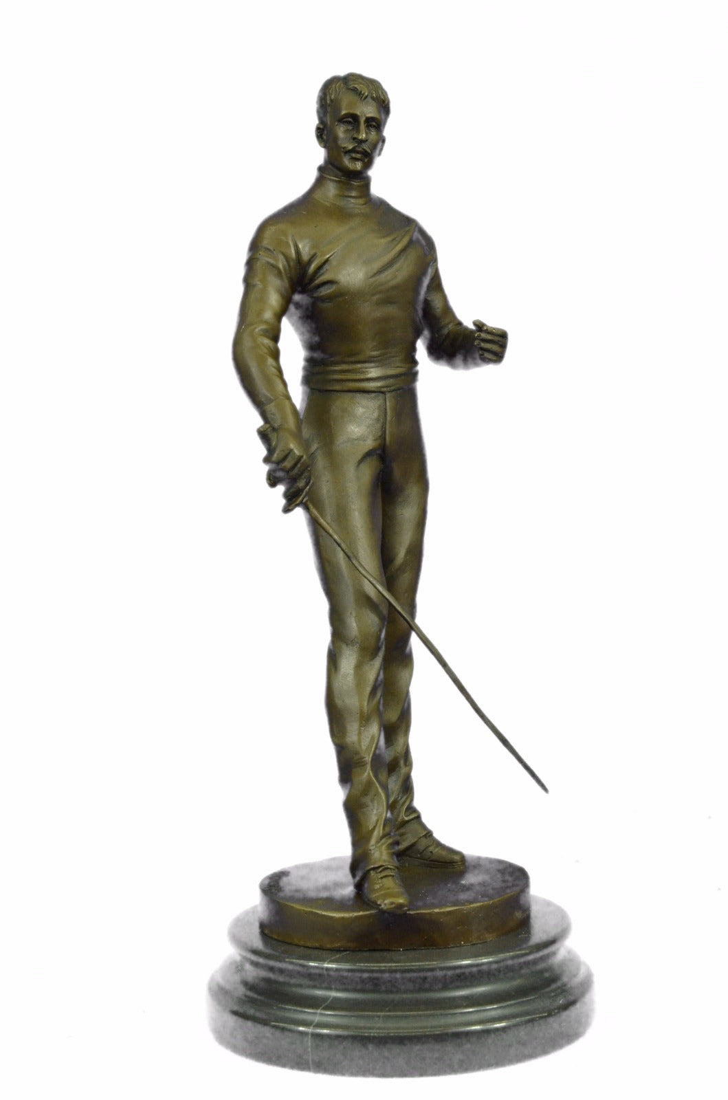 Rare Collectible Art Deco Hot Cast Fencer With Sword Bronze Sculpture Decoratio