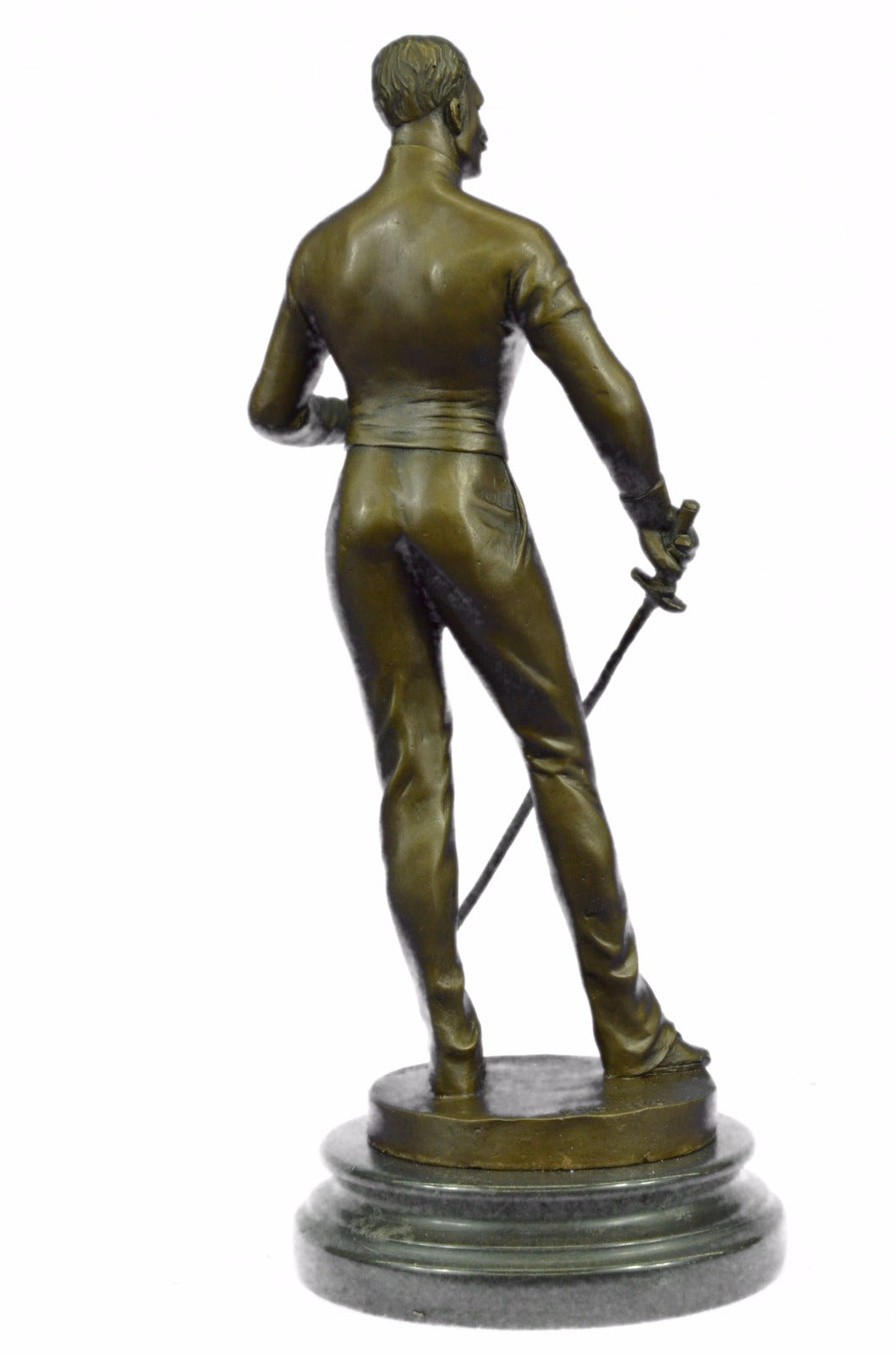 Rare Collectible Art Deco Hot Cast Fencer With Sword Bronze Sculpture Decoratio