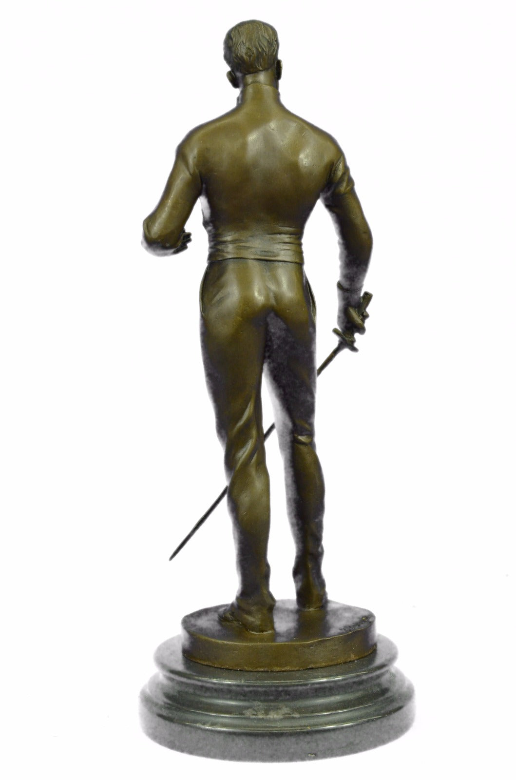 Rare Collectible Art Deco Hot Cast Fencer With Sword Bronze Sculpture Decoratio