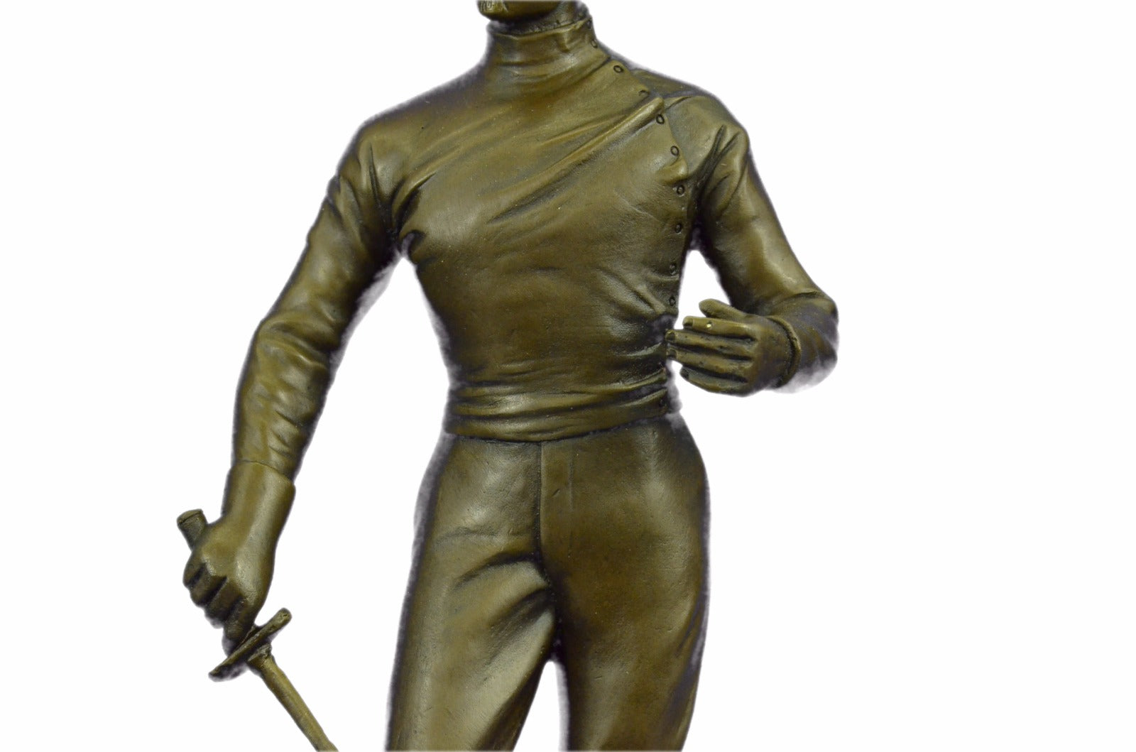 Rare Collectible Art Deco Hot Cast Fencer With Sword Bronze Sculpture Decoratio