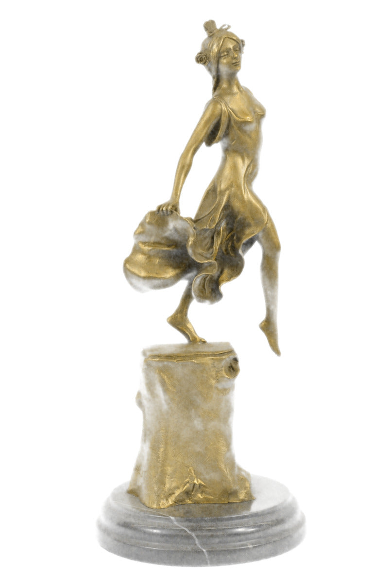 Handcrafted bronze sculpture SALE Dancer Gypsy Wax Lost By Cast Hot Patina Gold