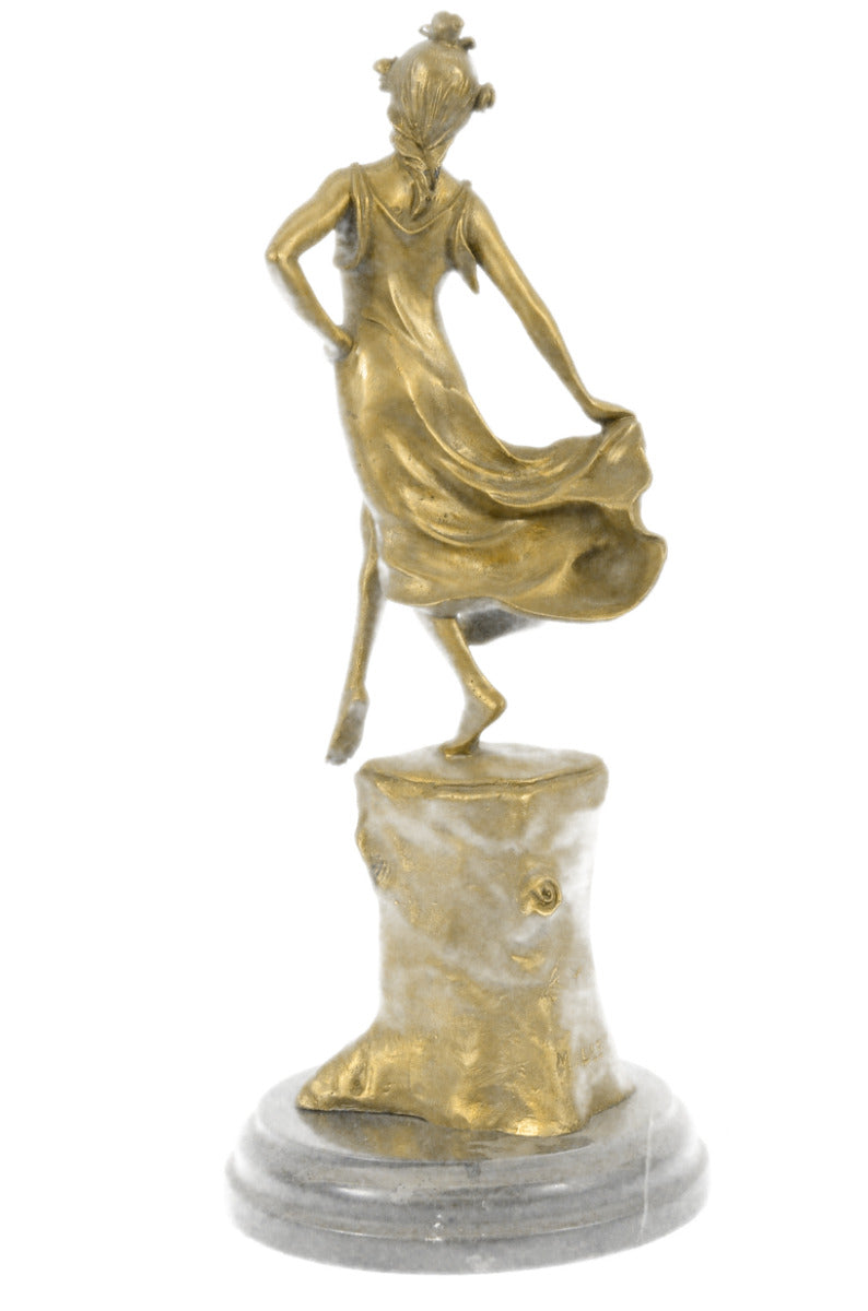 Handcrafted bronze sculpture SALE Dancer Gypsy Wax Lost By Cast Hot Patina Gold