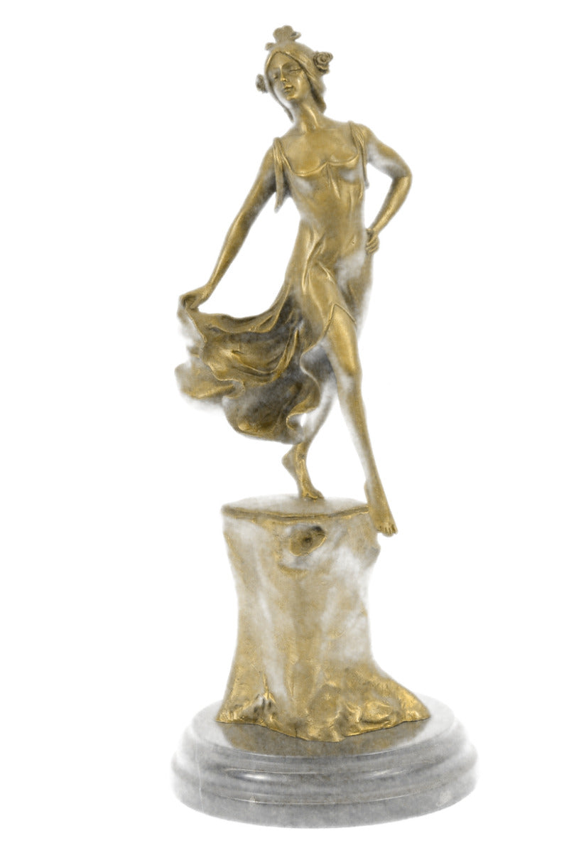 Handcrafted bronze sculpture SALE Dancer Gypsy Wax Lost By Cast Hot Patina Gold