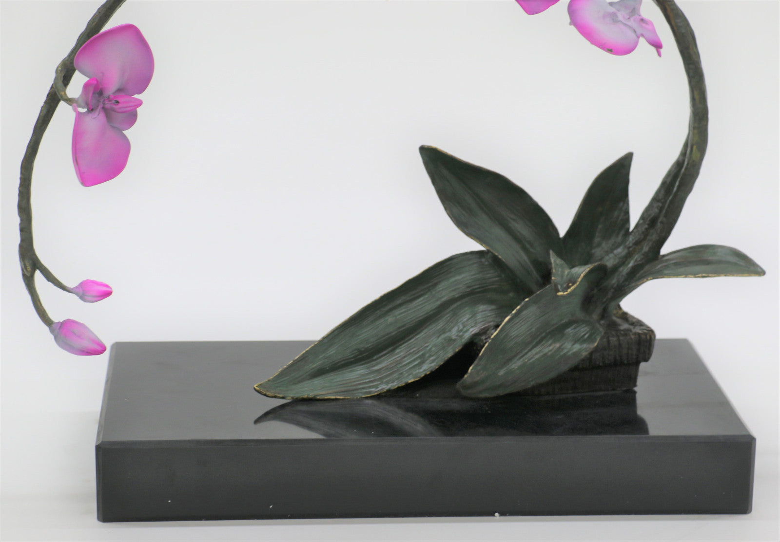 Exquisite Extra Large Collector Edition Orchid Flower Bronze Sculpture Statue