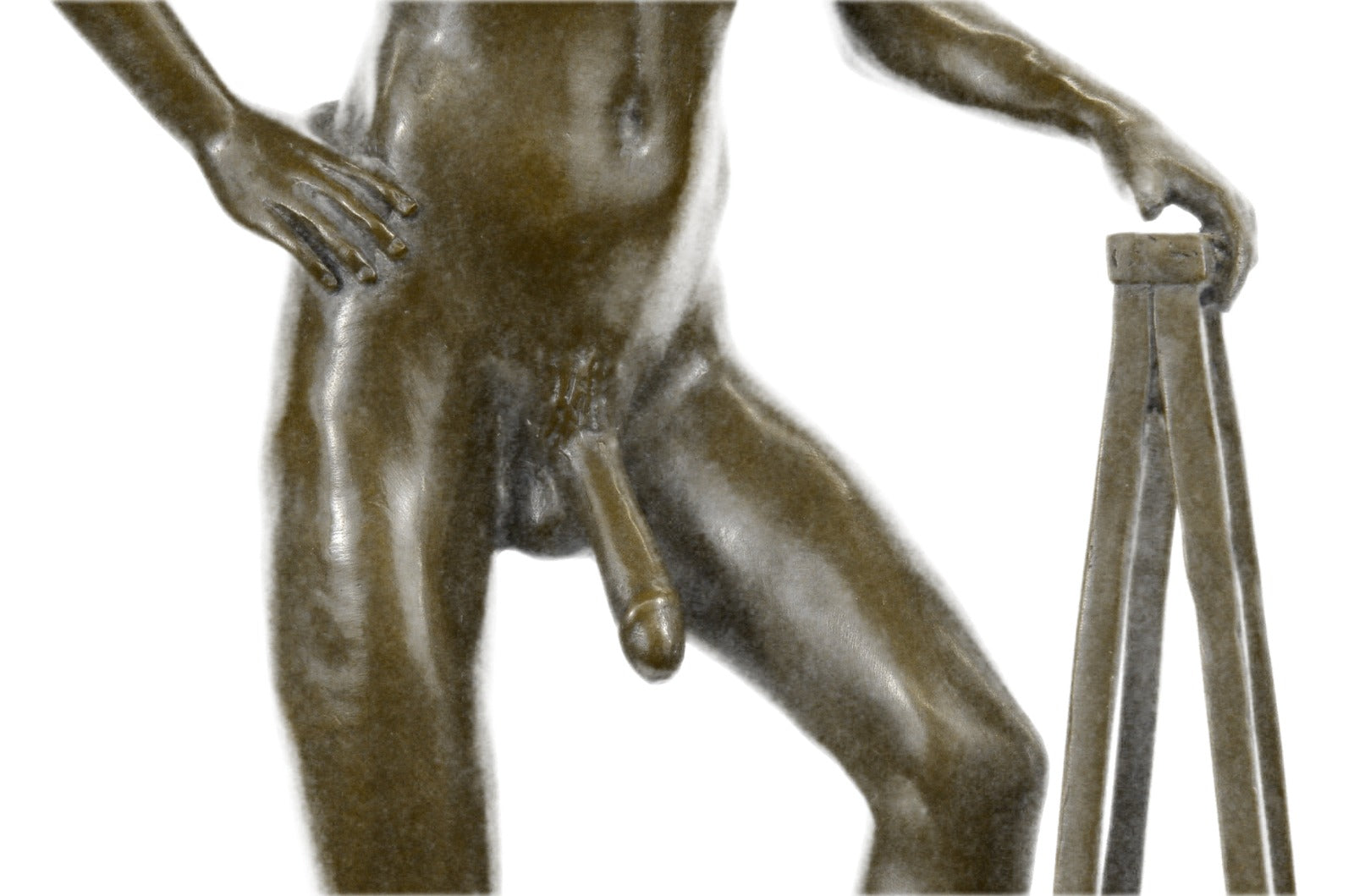 GAY EROTIC BRONZE ART STATUE HOMO NAKED MAN FIGURINE NUDE MALE SCULPTURE SIGNED