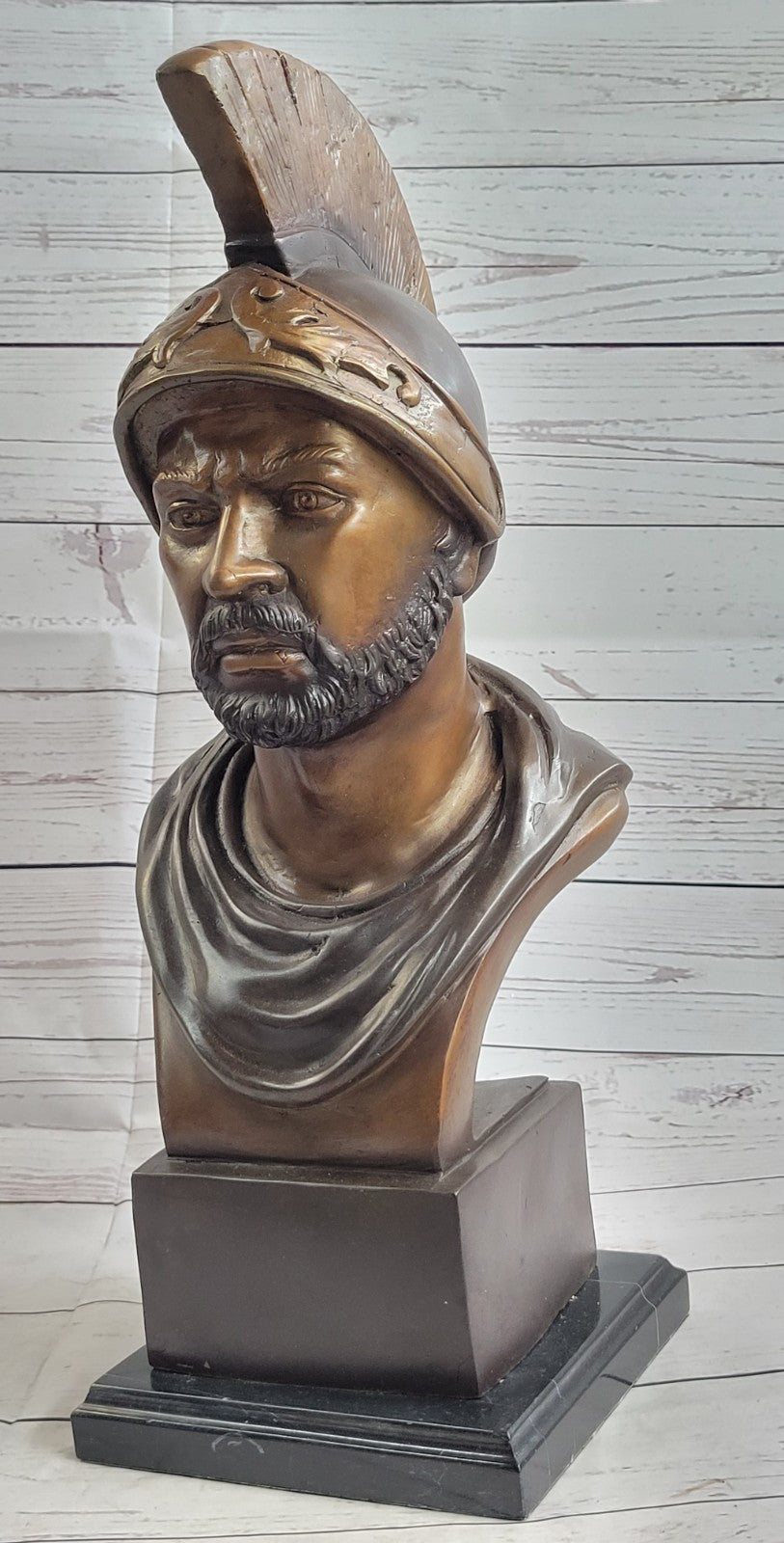 Detailed Handcrafted Spartan Roman Soldier Warrior Bronze Stature Verdi Gift