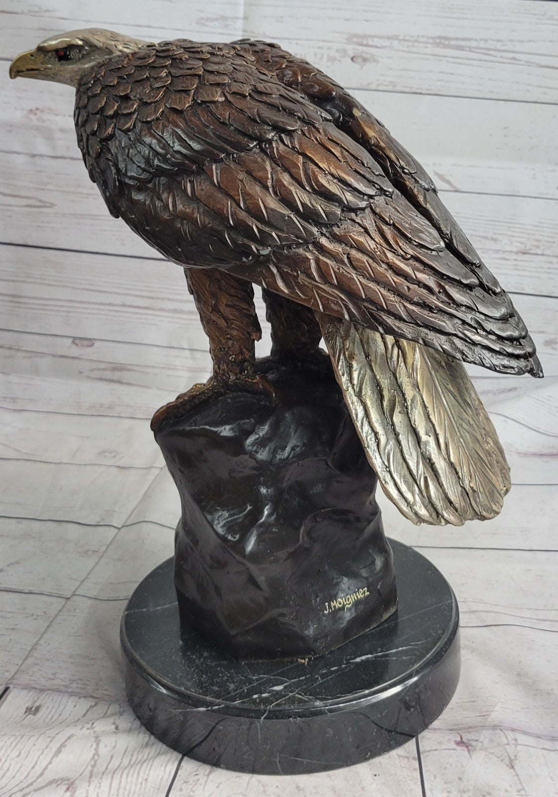 Art Deco Home Cabin Decor American Bald Eagle Multiple Color Patina Bronze SALE