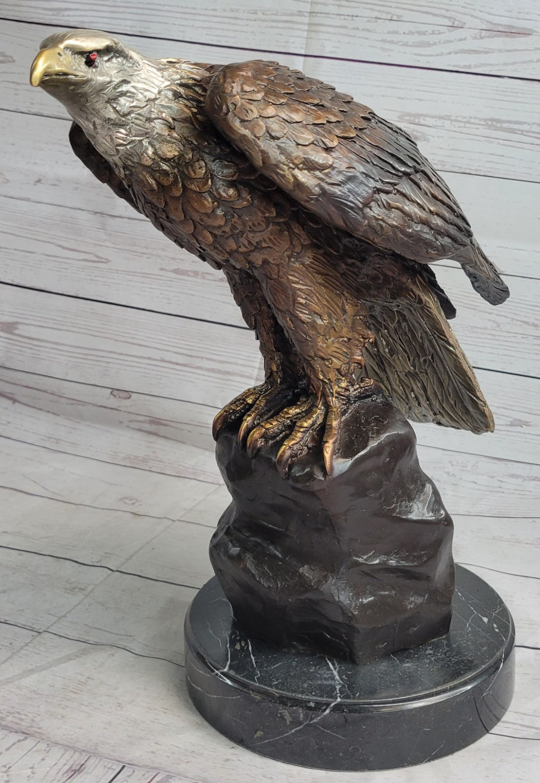 Art Deco Home Cabin Decor American Bald Eagle Multiple Color Patina Bronze SALE