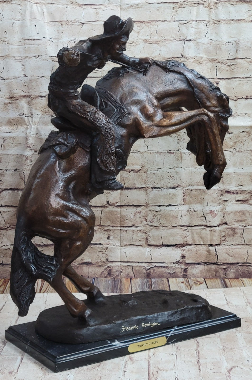 Extra Large Frederick Remington Wooly Hot Cast Classic Artwork Bronze Sculpture