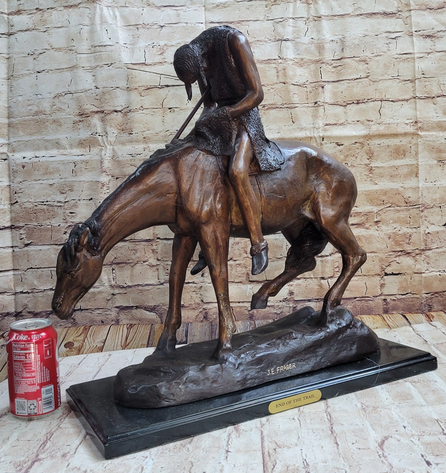 End of the Trail Pure Bronze Sculpture Statue by James E. Fraser Large