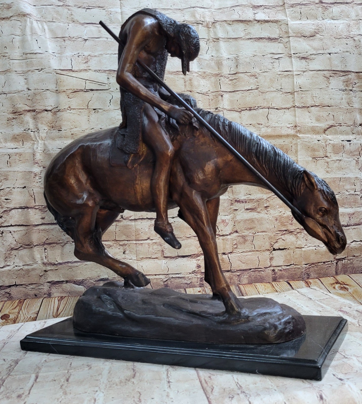 End of the Trail Pure Bronze Sculpture Statue by James E. Fraser Large