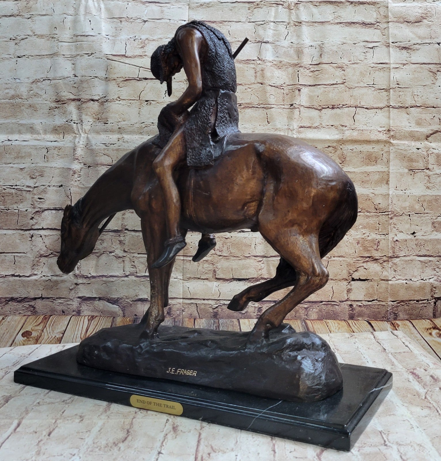 End of the Trail Pure Bronze Sculpture Statue by James E. Fraser Large