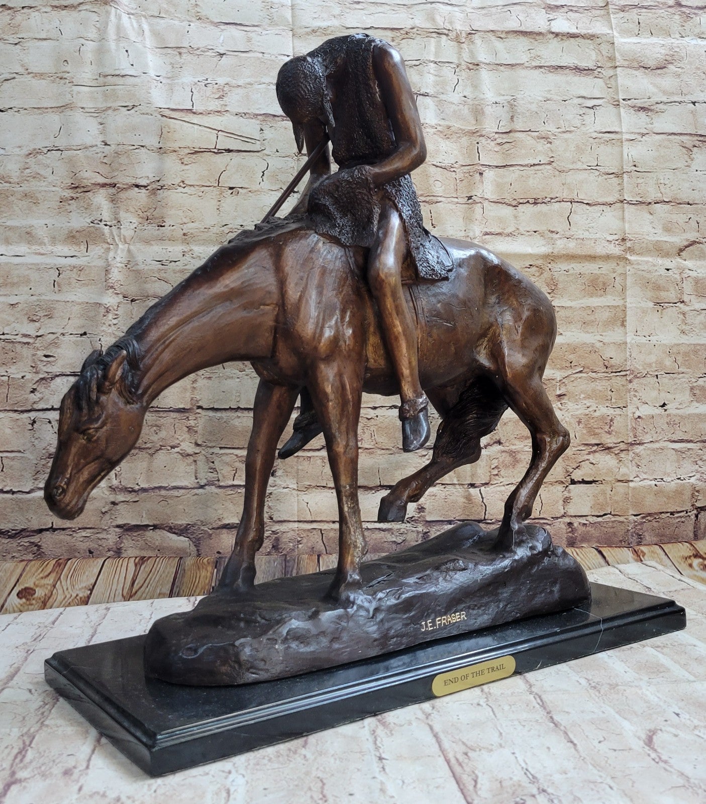 End of the Trail Pure Bronze Sculpture Statue by James E. Fraser Large