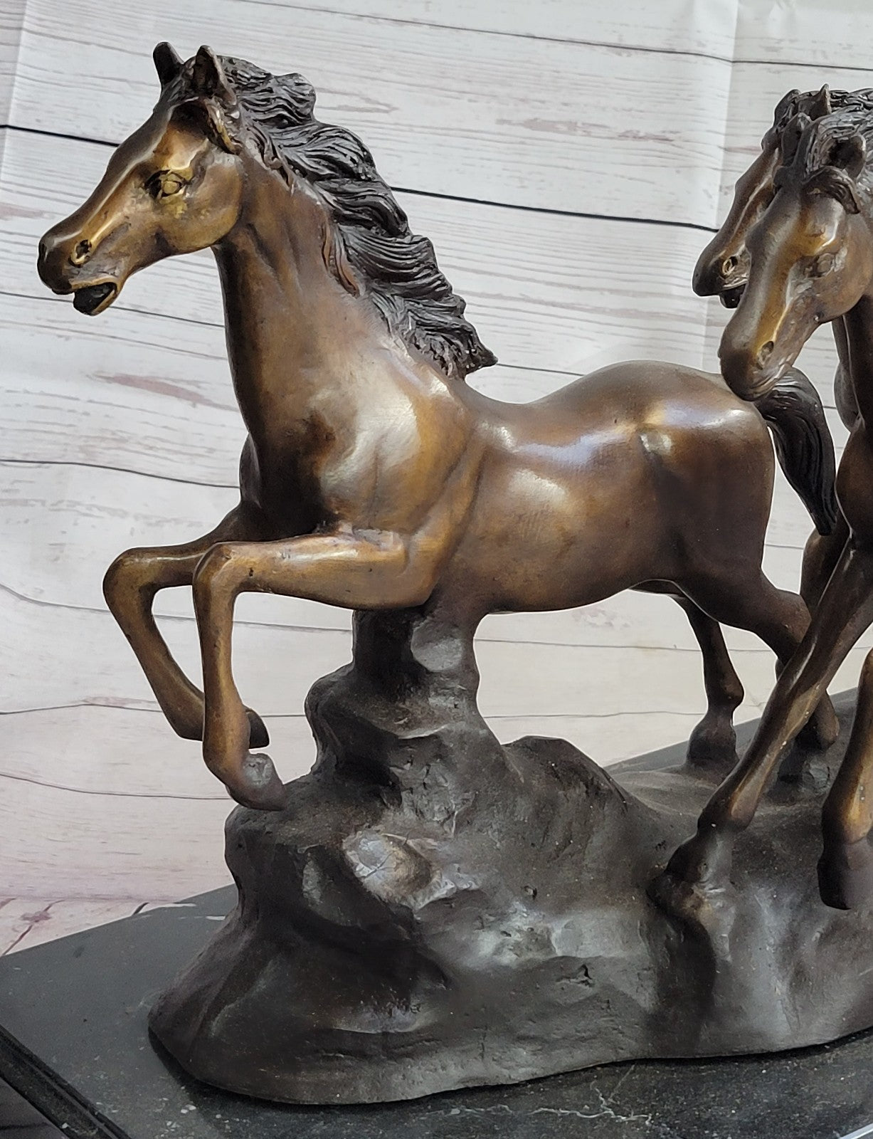 73 LBS Extra Large Hot Cast Remington Wild Horses Bronze Sculpture Statue Figurine