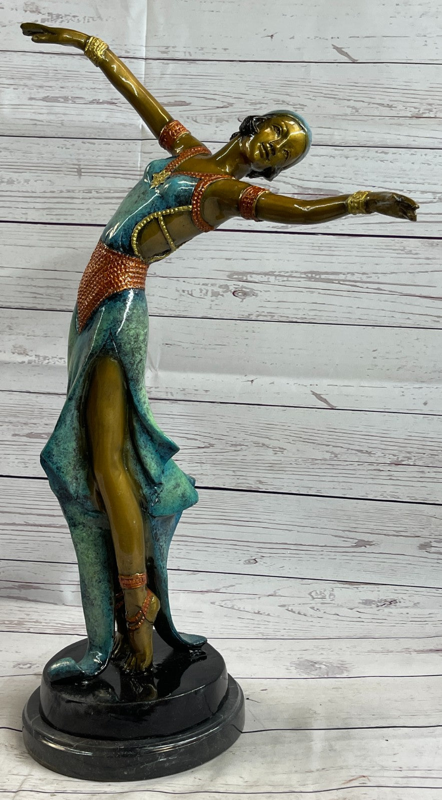 Art Deco Large Ballerina Dancers Bronze Collectible Sculpture Original Figurine