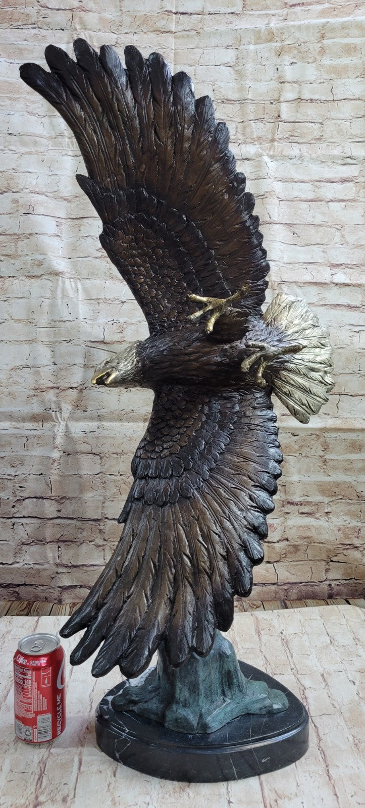 Bronze Eagle Sculpture by French  Mogniez-"Majestic Fisherman" BEAUTIFUL & HUGE!