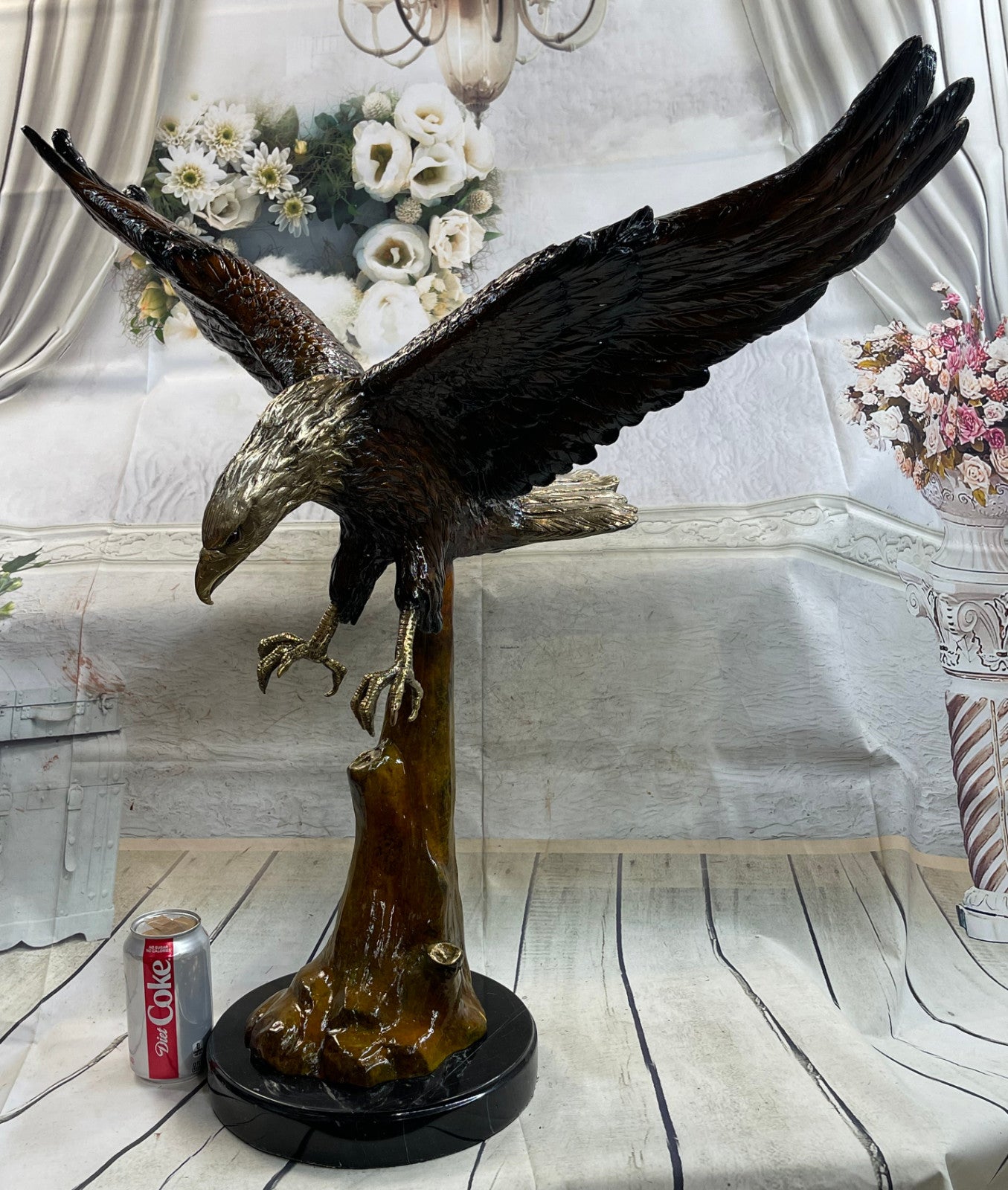 Life Size Special Patina American Bald Eagle Americana Air Force Trophy Bronze