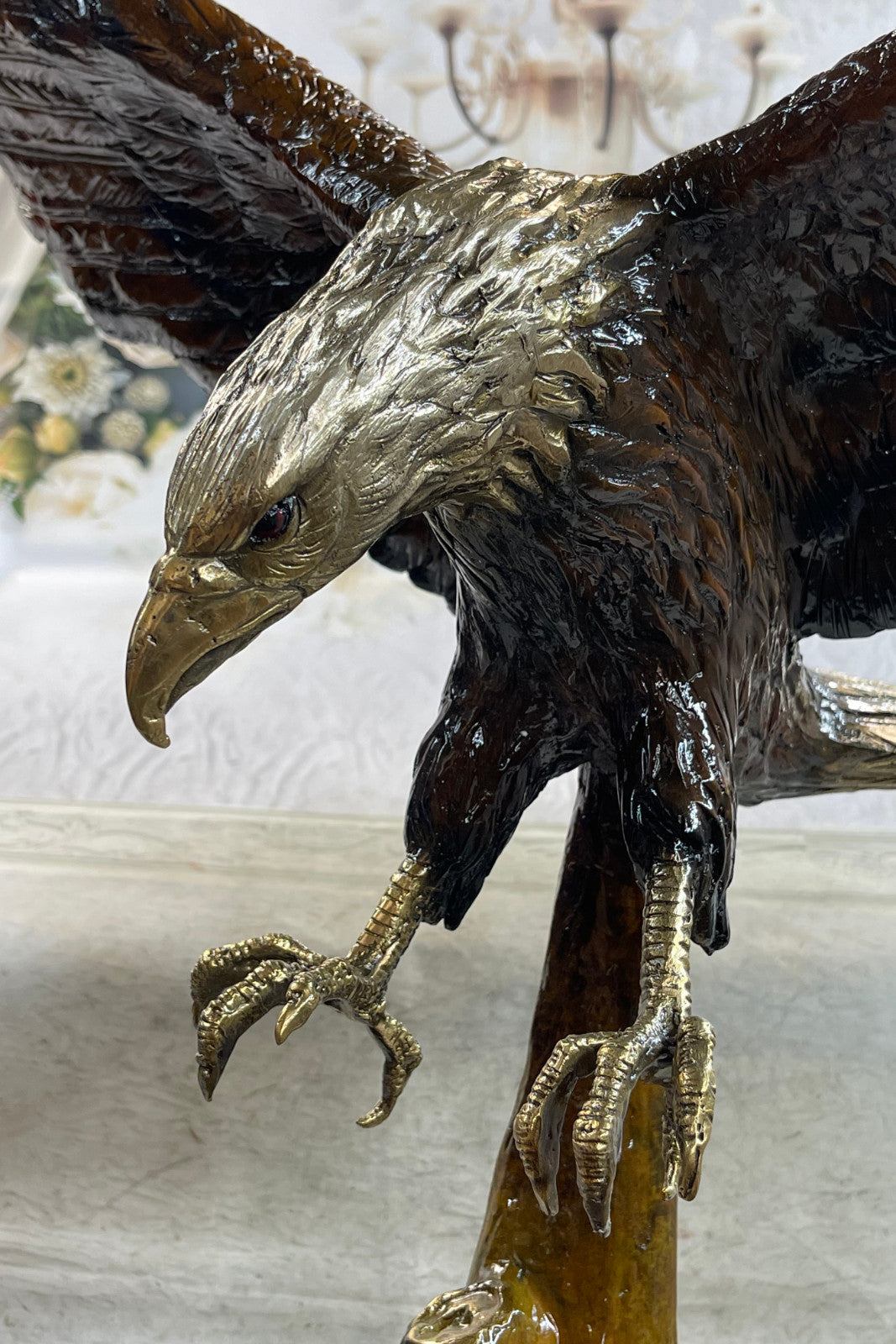 Life Size Special Patina American Bald Eagle Americana Air Force Trophy Bronze